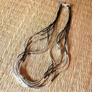 Lizzy James Necklace Bracelet Navy Blue & Silver